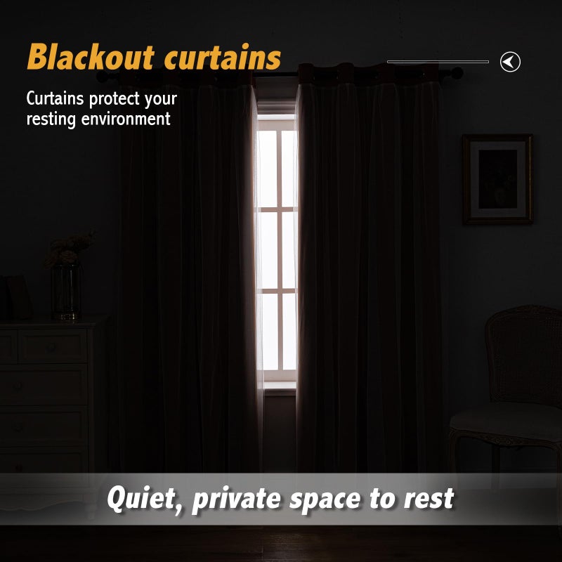 Anytime Home Curtains Blackout and Sheer Layered Solid Window Curtain Panel Pair with Grommet Top, 52Wx63L,Orange - Image 4