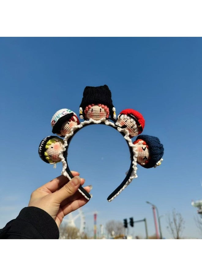 Pure Handmade Wool Crocheted Longbao Tuanzi Bao GD Chicken Chung Doll Pendant Ornaments Headwear Hair Accessories-Color:Q Version Body Peaked Cap Model Comes With Base
