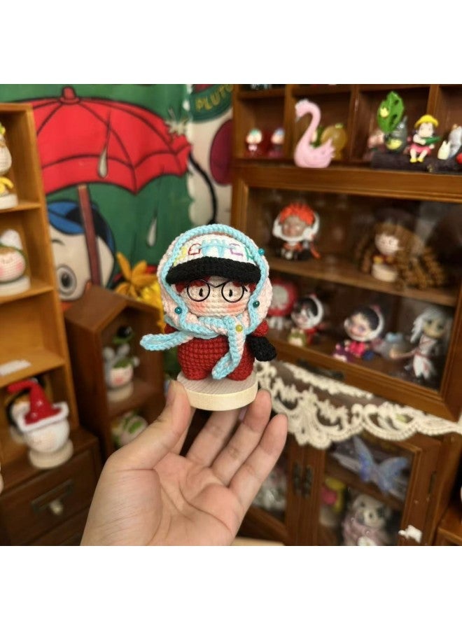 Pure Handmade Wool Crocheted Longbao Tuanzi Bao GD Chicken Chung Doll Pendant Ornaments Headwear Hair Accessories-Color:Q Version Body Peaked Cap Model Comes With Base