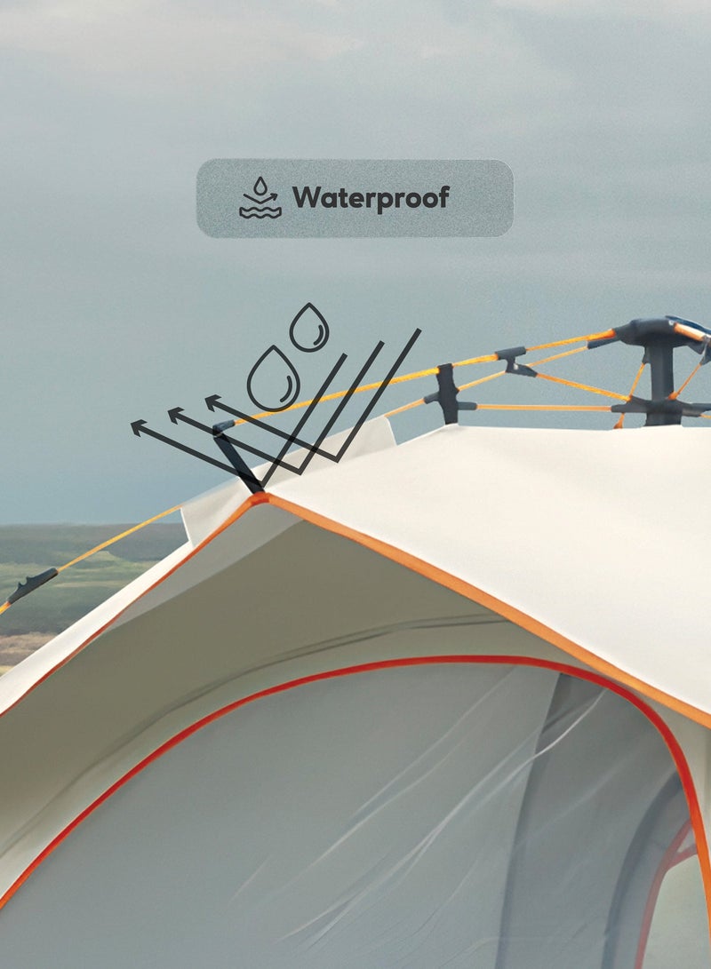 جرين ليون خيمة GT-3 للتخييم، سعة 3-4 أشخاص، أرضية أكسفورد 210D، قماش بوليستر مع طلاء فضي، حماية من الأشعة فوق البنفسجية، خفيفة الوزن، مقاومة للماء، تهوية شبكية، حبل مقاوم للرياح - بيج - Image 4