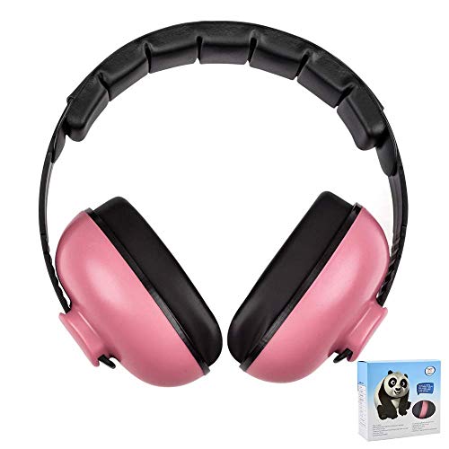 Solar-Power Baby Noise Cancelling Headphones, Ear Protection Earmuffs Noise Reduction for 0-3 Years Kids/Toddlers/Infant, for Babies Sleeping, Airplane, Concerts, Movie, Theater, Firework (Rose Red) - Image 1