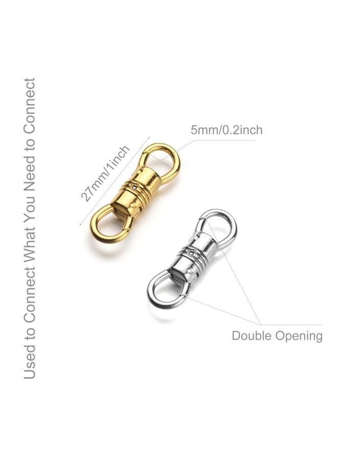 Zpsolution Double Open Swivel Pendant Clasp Connectors Bails for Necklace, Removable Pendant Findings 4PCS Gold - Image 3