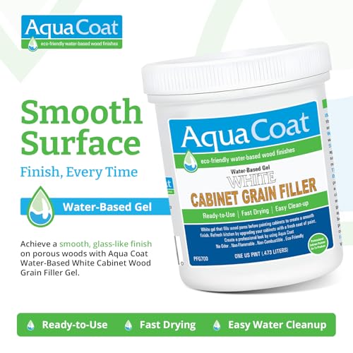 AquaCoat Aqua Coat Water-Based White Cabinet Wood Grain Filler Gel – Fast Drying, Low Odor White Wood Filler, Sandable & Paintable for Interior & Exterior Repairs, Upgrades & Restorations – 16 oz - Image 2