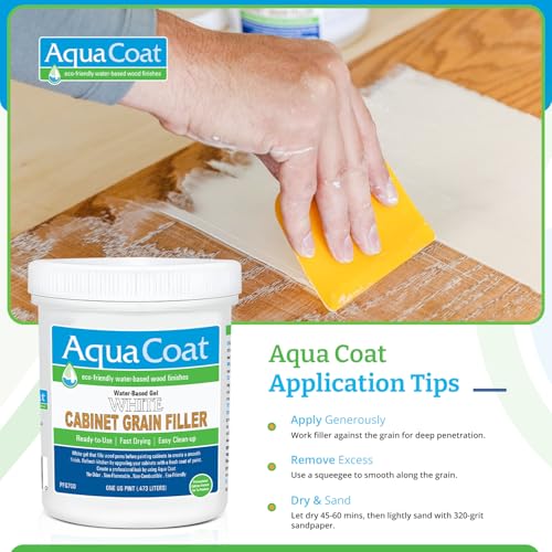 AquaCoat Aqua Coat Water-Based White Cabinet Wood Grain Filler Gel – Fast Drying, Low Odor White Wood Filler, Sandable & Paintable for Interior & Exterior Repairs, Upgrades & Restorations – 16 oz - Image 5