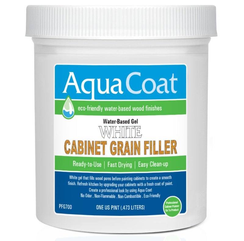AquaCoat Aqua Coat Water-Based White Cabinet Wood Grain Filler Gel – Fast Drying, Low Odor White Wood Filler, Sandable & Paintable for Interior & Exterior Repairs, Upgrades & Restorations – 16 oz - Image 1