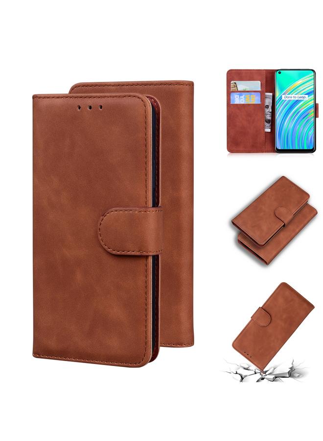 The Bros Case For OPPO Realme 7I/Realme C17 Skin Feel Pure Color Flip Leather Phone Case