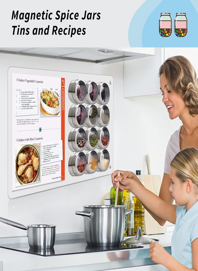 Bonnary Magnetic Board,17.1" x 11.8" Magnet Display,for Magnets and Bulletin Board,Suitable for Wall, Refrigerator, Compartment, Cabinet etc,Comes with Dual Lock Tape for Easy Hanging (White) - Image 5