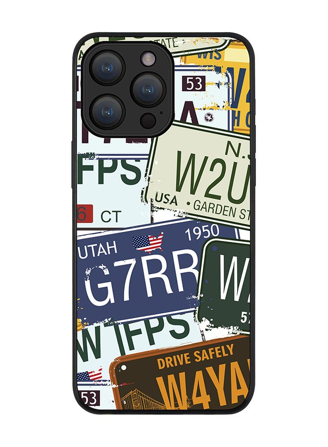 Stylizedd Cover for iPhone 15 Pro Case Rugged Black Slim fit Soft Flexible Anti Drop TPU Gel Thin Protective Phone Cases - Number Plates - Image 1