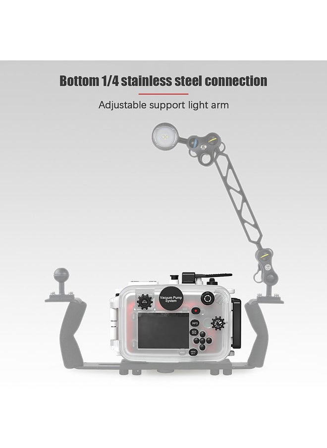 Generic - TG7 Camera Waterproof Case Housing Case for Action Camera Underwater 60m/195ft Diving Protective Case with 52mm Threaded Interface & 67mm Lens Adapter Compatible with Olympus TG-7 Camera - Image 1