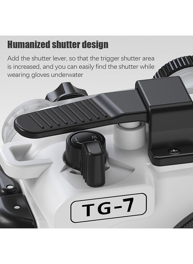 Generic - TG7 Camera Waterproof Case Housing Case for Action Camera Underwater 60m/195ft Diving Protective Case with 52mm Threaded Interface & 67mm Lens Adapter Compatible with Olympus TG-7 Camera - Image 1