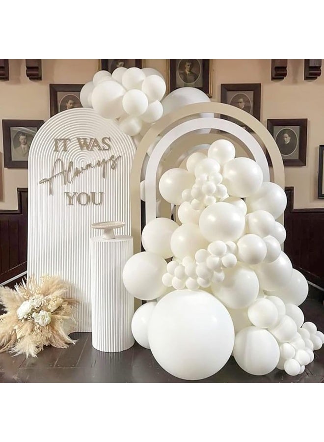 RUBFAC 87pcs White Balloons Different Sizes 18 12 10 5 Inches for Garland Arch, Premium Party Latex Balloons for Birthday Party Wedding Anniversary Baby Shower Party Decoration - Image 2
