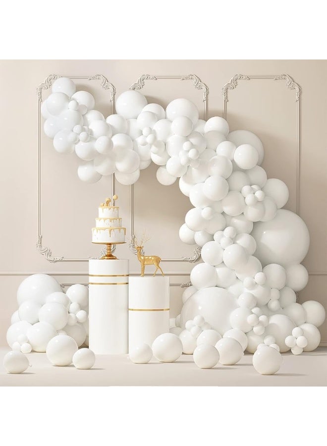 RUBFAC 87pcs White Balloons Different Sizes 18 12 10 5 Inches for Garland Arch, Premium Party Latex Balloons for Birthday Party Wedding Anniversary Baby Shower Party Decoration - Image 1