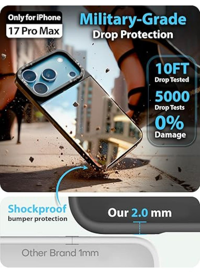 HaDoii Mirror Case for iPhone 17 Pro Max , Magnetic MagSafe iPhone Cover, Against Scratches and Drops, Compatible with Wireless Charging, Silver - Image 2