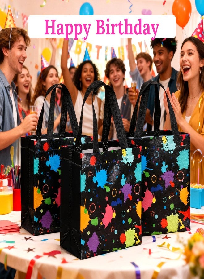 Kifmurase 50PCS Glow in the Dark Gift Bags, 7.9x7.9x3.5 Inch Neon Color Glow Party Favor Bag with Handles, Non Woven Birthday Gift Candy Bags for Hollenween Baby Shower Theme Party Decoration - Image 4