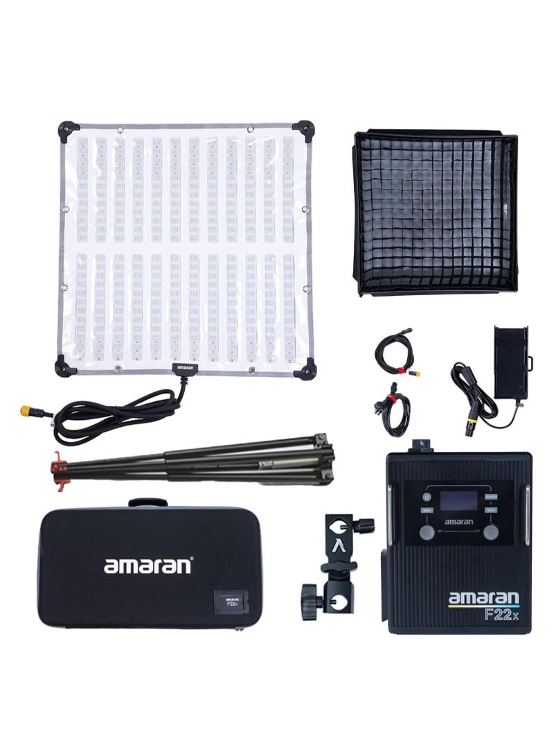 APUTURE AMARAN F22X 2' x 2' Bi-Color Flexible Fabric LED Light – Lightweight, Soft Lighting Panel with Adjustable Color Temperature (2500K–7500K), High CRI, V-Mount Battery Compatible, DMX & App Control - Image 1