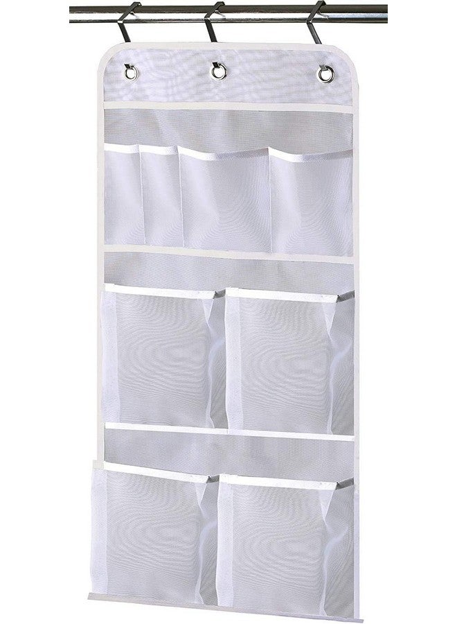 MISSLO Hanging Mesh Pockets Hold 340oz/1000ml Shampoo Shower Organizer with Over the Door Hooks - Image 1