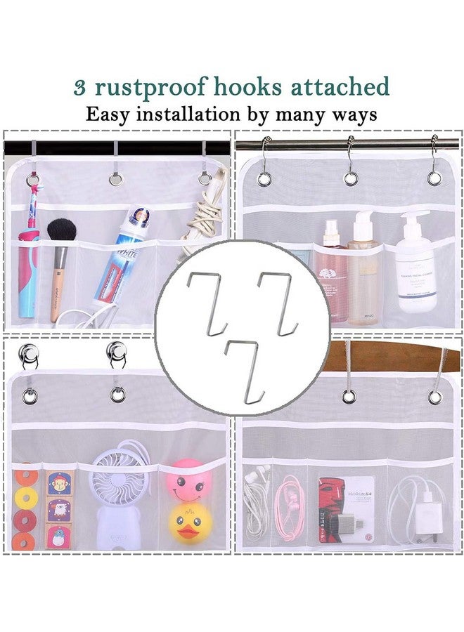 MISSLO Hanging Mesh Pockets Hold 340oz/1000ml Shampoo Shower Organizer with Over the Door Hooks - Image 4