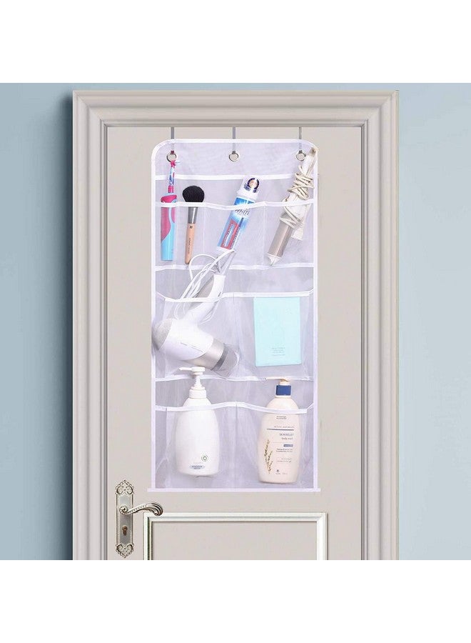 MISSLO Hanging Mesh Pockets Hold 340oz/1000ml Shampoo Shower Organizer with Over the Door Hooks - Image 2