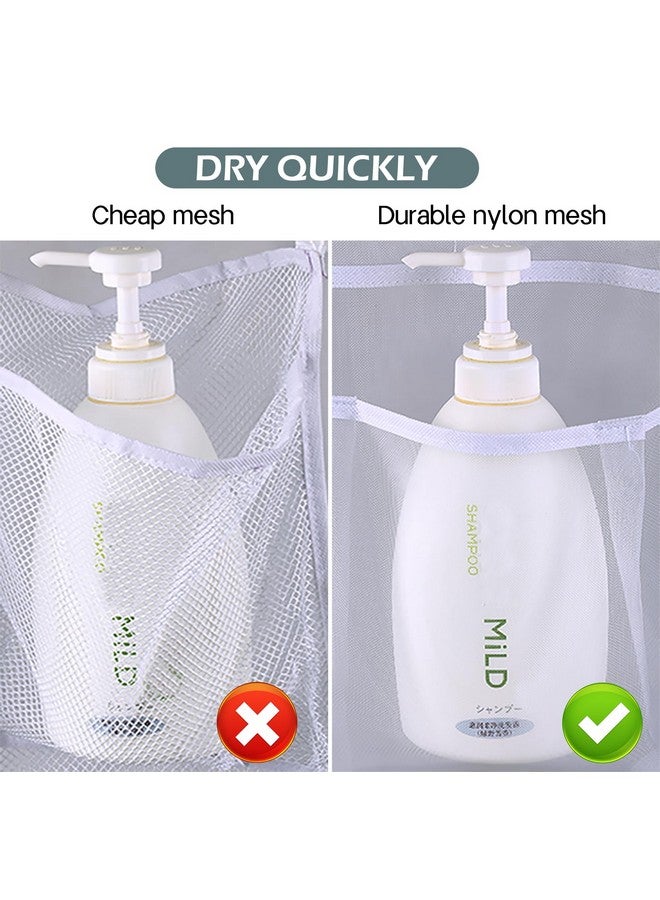 MISSLO Hanging Mesh Pockets Hold 340oz/1000ml Shampoo Shower Organizer with Over the Door Hooks - Image 3