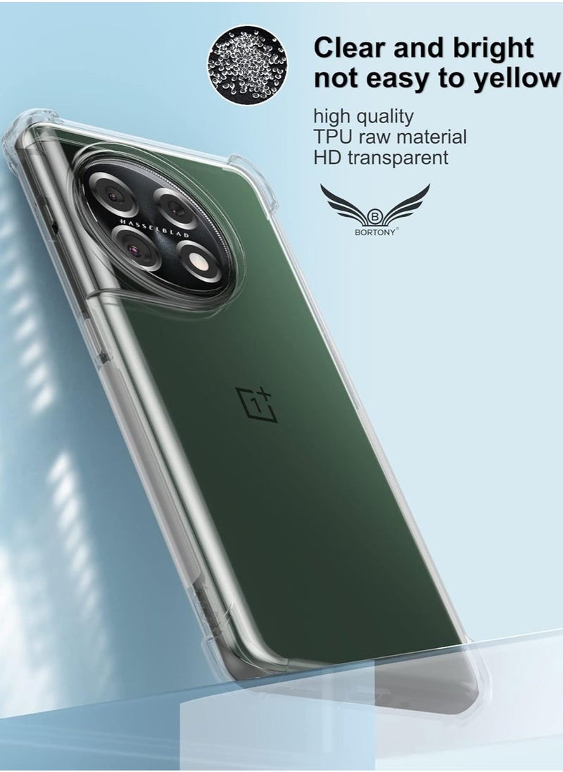 Raxoom OnePlus 11 Crystal Clear Case – Soft TPU Silicone with Slim Shockproof Bumper and Anti-Scratch Design - Image 3