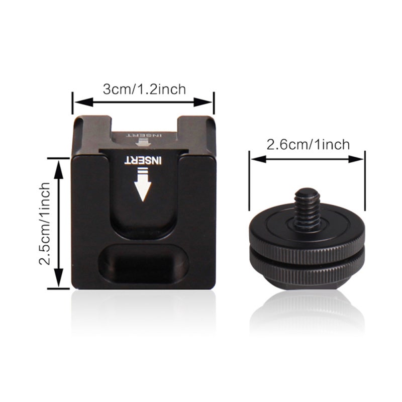 Cold Shoe Mount Adapter: 4 Cold Shoe Mounts Twist Lock Design - High Quality Aluminium Alloy Cold Shoe Mount for Dslr Cameras, Video Lights, Microphones - Image 5