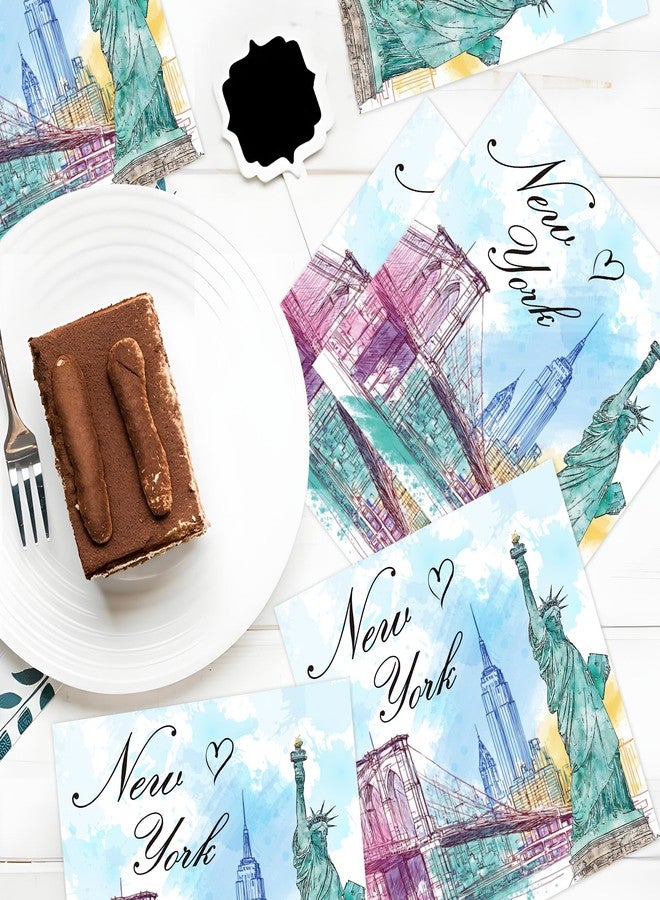 Rakuto New York Party Decorations Tableware, 50PCS NYC disposable Paper Napkins Decoration, New York Themed Decor for Birthday and Baby Shower Supplies - Image 5