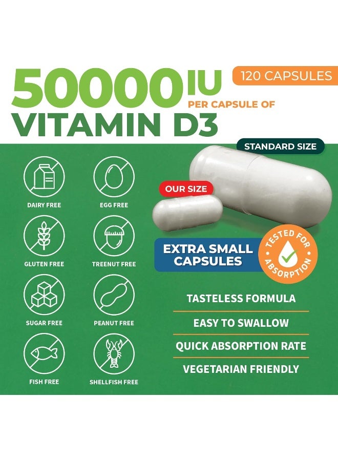 ForestLeaf Vitamin D3 50,000 IU Weekly Supplement - 120 Vegetable Capsules - by ForestLeaf - Image 2