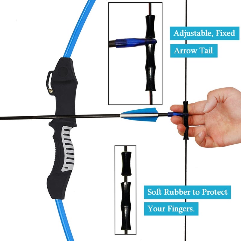 Mxessua 45" Youth Bow and Arrows Set for Kids 8-12 Teens Recurve Archery Beginner Gift Longbow Kit 9 Arrows, 4 Target Face Toy for Backyard Game Age 12-14 14-16 Blue - Image 4