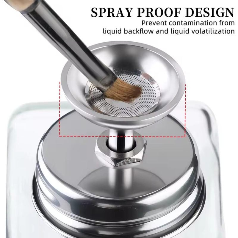 Glass Pump Dispenser 6 Oz 180ml Transparent Borosilicate Glass Leak-Proof Sealing Refillable Vacuum Pump Bottle - Controlled Mess-Free Dispensing Cosmetic Pump Bottle for Daily Use - Image 2