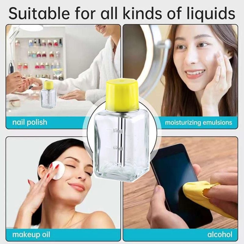 Glass Pump Dispenser 6 Oz 180ml Transparent Borosilicate Glass Leak-Proof Sealing Refillable Vacuum Pump Bottle - Controlled Mess-Free Dispensing Cosmetic Pump Bottle for Daily Use - Image 5