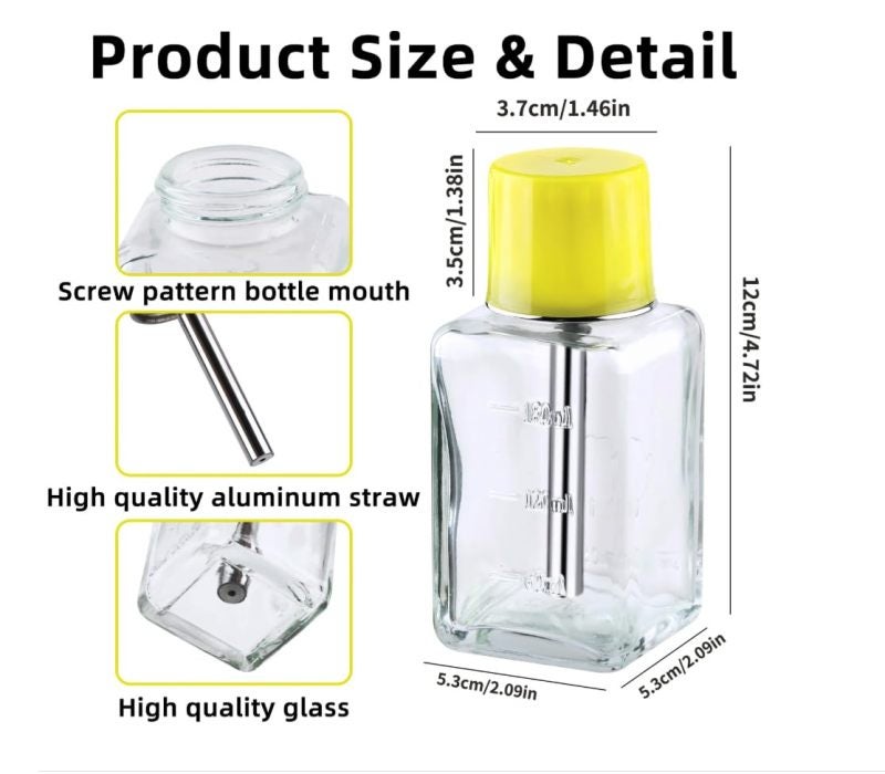Glass Pump Dispenser 6 Oz 180ml Transparent Borosilicate Glass Leak-Proof Sealing Refillable Vacuum Pump Bottle - Controlled Mess-Free Dispensing Cosmetic Pump Bottle for Daily Use - Image 4
