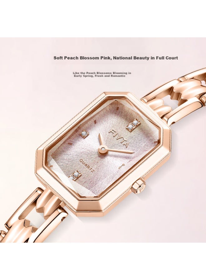 Fiyta Gao Yuan Yuan's Same "oriental Beauty" Suzhou Embroidery Style Peach Blossom Pink Watch For Women , Present For Girls - Image 2