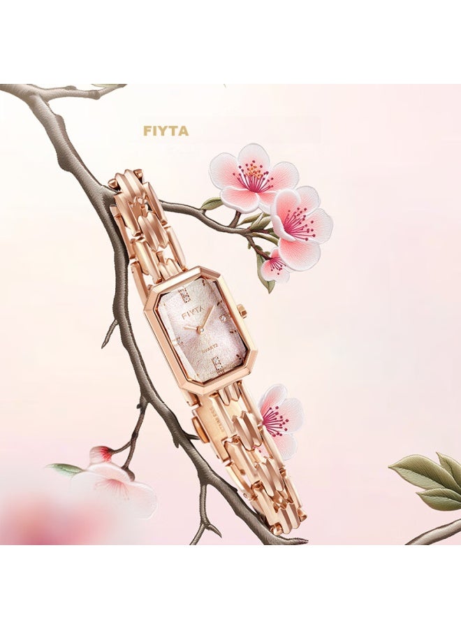 Fiyta Gao Yuan Yuan's Same "oriental Beauty" Suzhou Embroidery Style Peach Blossom Pink Watch For Women , Present For Girls - Image 1