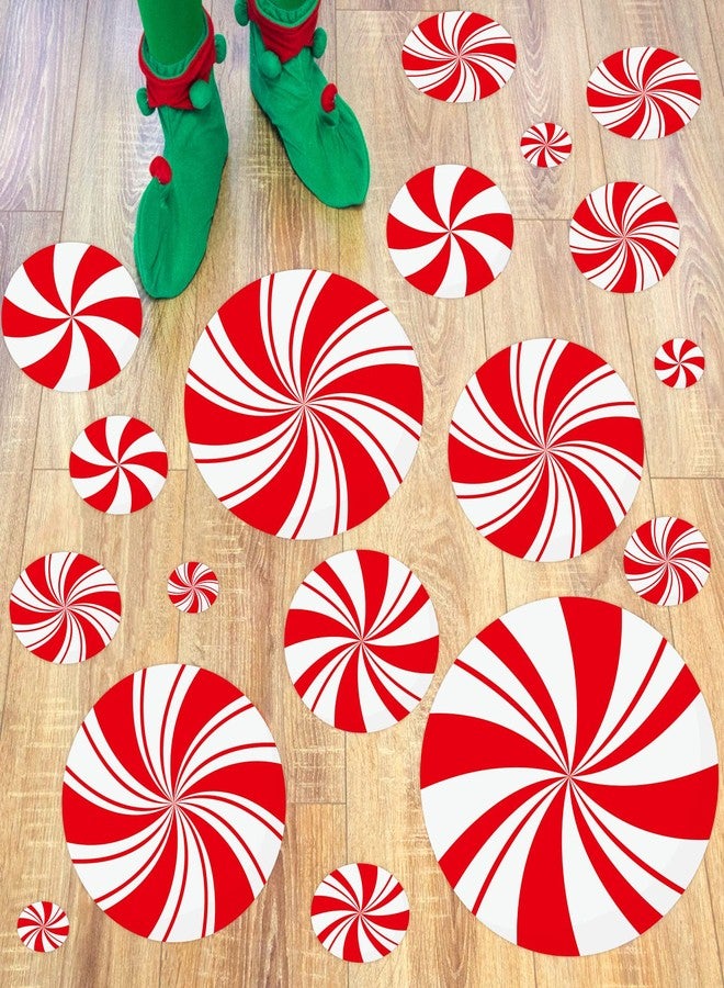 Ceiba Tree Peppermint Floor Decals Self-Adhesive Christmas Stickers for Holiday Parties, Classrooms, Events & Garage Decoration 36pcs - Image 2