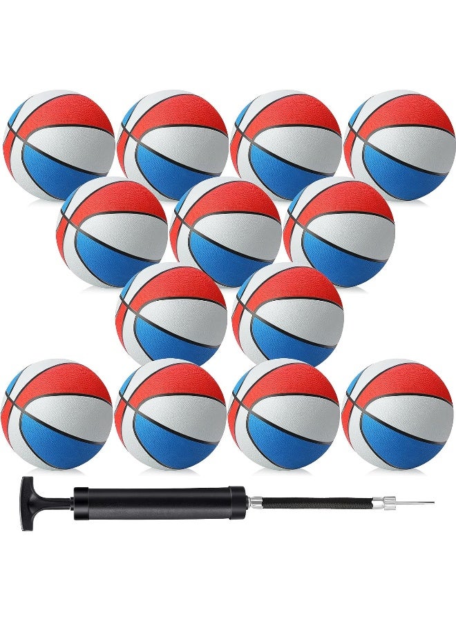 Jerify 12 Pieces Basketballs Bulk Official Size 7 Rubber Basketballs Rubber Inflatable Basketballs with Pump Indoor Outdoor Basketballs Bulk Standard Basketball for Training and Recreational Play - Image 1