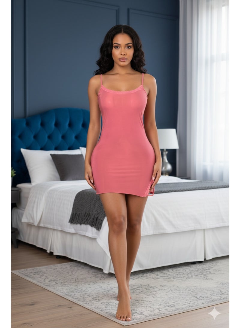 WARD Women's Baby Doll Short Dress Made from Soft  with a Side Split - Image 1