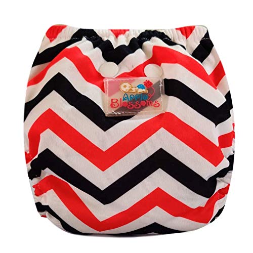 Apple Blossoms Reusable Cloth diaper for babies 3M to 3Y | CPSIA Certified 300+wash |Washable & Adjustable Snap Button | pack includes 1 Diaper with 2 organic Bamboo cotton inserts - Image 2