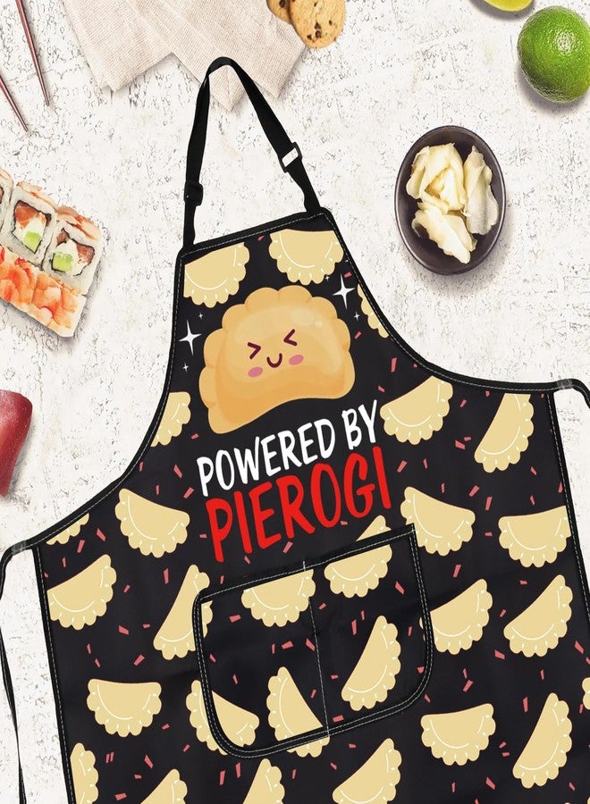 Gzrlyf Powered By Pierogi Apron Polish Dumplings Apron Polish Pierogi Gifts for Pierogi Lover Maker Cooking Kitchen Apron (PIEROGI apron) - Image 2