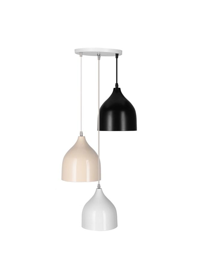 El Rawda Lighting Funnel Triple Ceiling Lamp | modern decorative LED E27 pendant light ceiling lamp hanging | suitable for any room | | Color: Multicolor | Size: 70x35 cm - Image 1