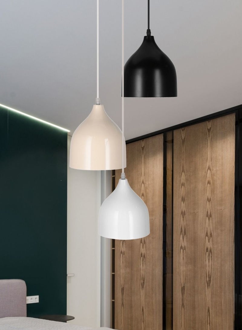 El Rawda Lighting Funnel Triple Ceiling Lamp | modern decorative LED E27 pendant light ceiling lamp hanging | suitable for any room | | Color: Multicolor | Size: 70x35 cm - Image 2
