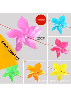 Generic Plastic Windmill Custom Windmill Festival Scenic Kindergarten Outdoor Corridor Decoration Hanging Color Windmill Spot Wholesale-Color:Solid Color Five-leaf Diagonal 20cm Hanging Windmill  - Image 1