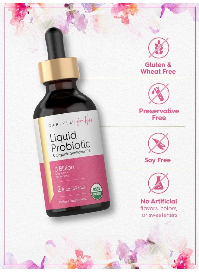 Carlyle Liquid Probiotic for Women | 2 fl oz | with Organic Sunflower Oil | 3 Billion Active Organisms | Dietary Supplement for Her - Image 5