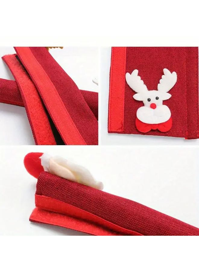 Christmas Red Oven And Fridge Handle Covers Polyester Battery Free Holiday Home Decor - Image 5
