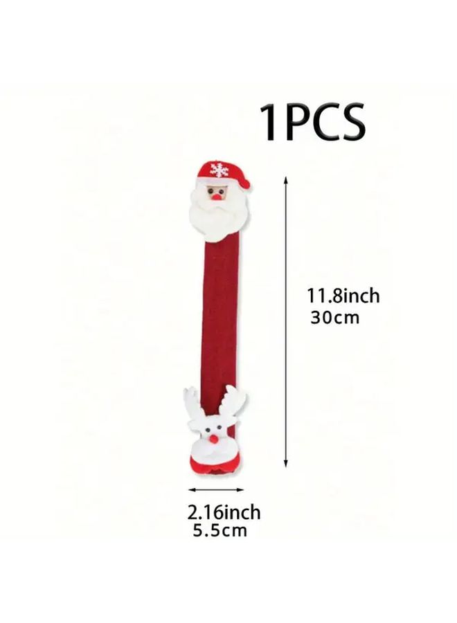 Christmas Red Oven And Fridge Handle Covers Polyester Battery Free Holiday Home Decor - Image 3