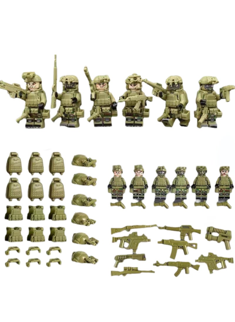 Children's Toys Cheetah Commando Character Model Small Particle Building Blocks Toy Ornaments (6 Pieces)  - Image 1