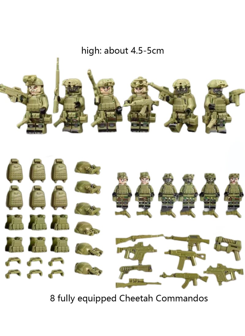 Children's Toys Cheetah Commando Character Model Small Particle Building Blocks Toy Ornaments (6 Pieces)  - Image 2