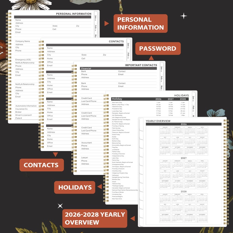 Tersus 2026-2027 Monthly Planner - Monthly Planner, Jan 2026 - Dec 2027, 9" x 11", 24 Months Calendar 2026-2027, Tabs, Back Pocket, Suitable for School & Work - Image 4