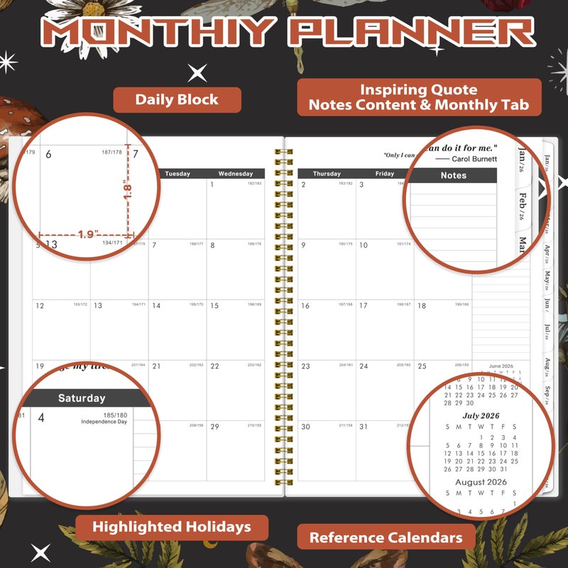 Tersus 2026-2027 Monthly Planner - Monthly Planner, Jan 2026 - Dec 2027, 9" x 11", 24 Months Calendar 2026-2027, Tabs, Back Pocket, Suitable for School & Work - Image 3