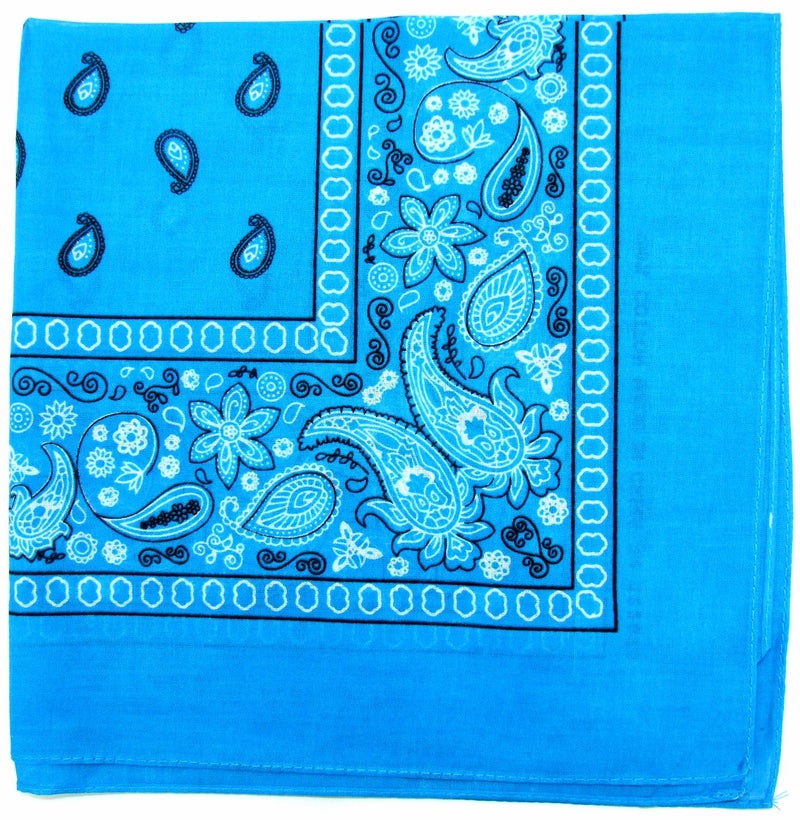 Kaiser Novelty Bandanas Paisley Cotton Bandanas (Turquoise 22 X 22 in)