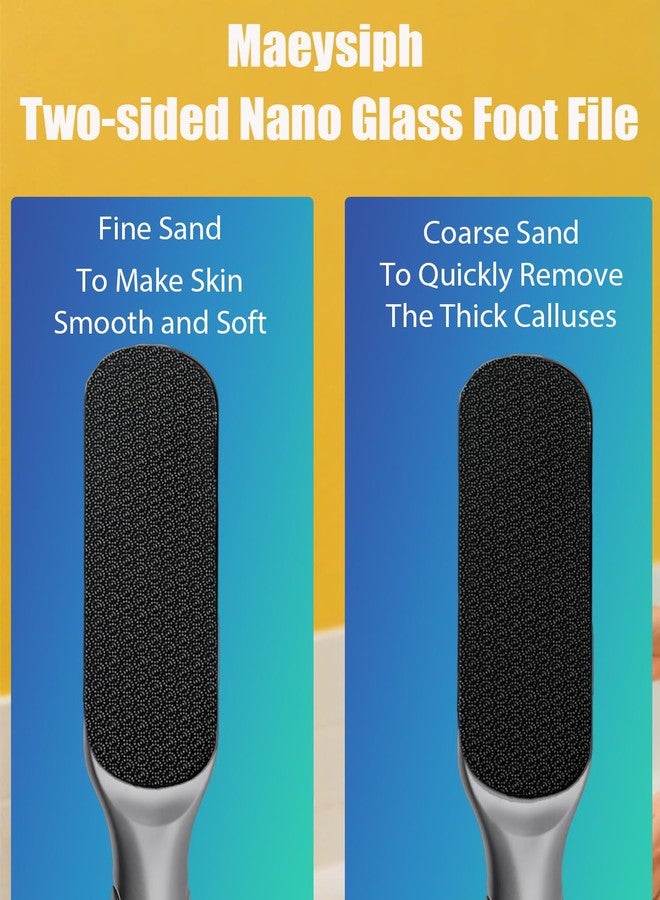 Maeysiph Double Sided Nano Glass Foot File - Hard Skin & Callus Remover, Beyond The Cream Foot File, Smooth Pedicure File for Feet, Wet & Dry Safe Hygienic Glass Foot Files for Feet - Image 2
